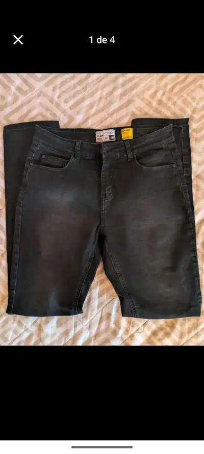 Jeans negros skinny fit para hombre - miniatura 1