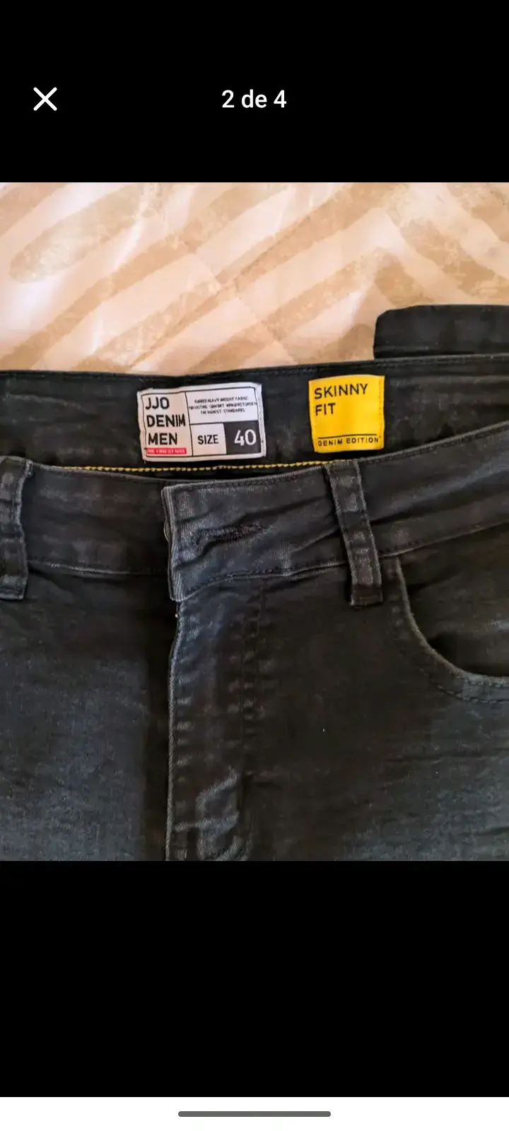 Jeans negros skinny fit para hombre - 2