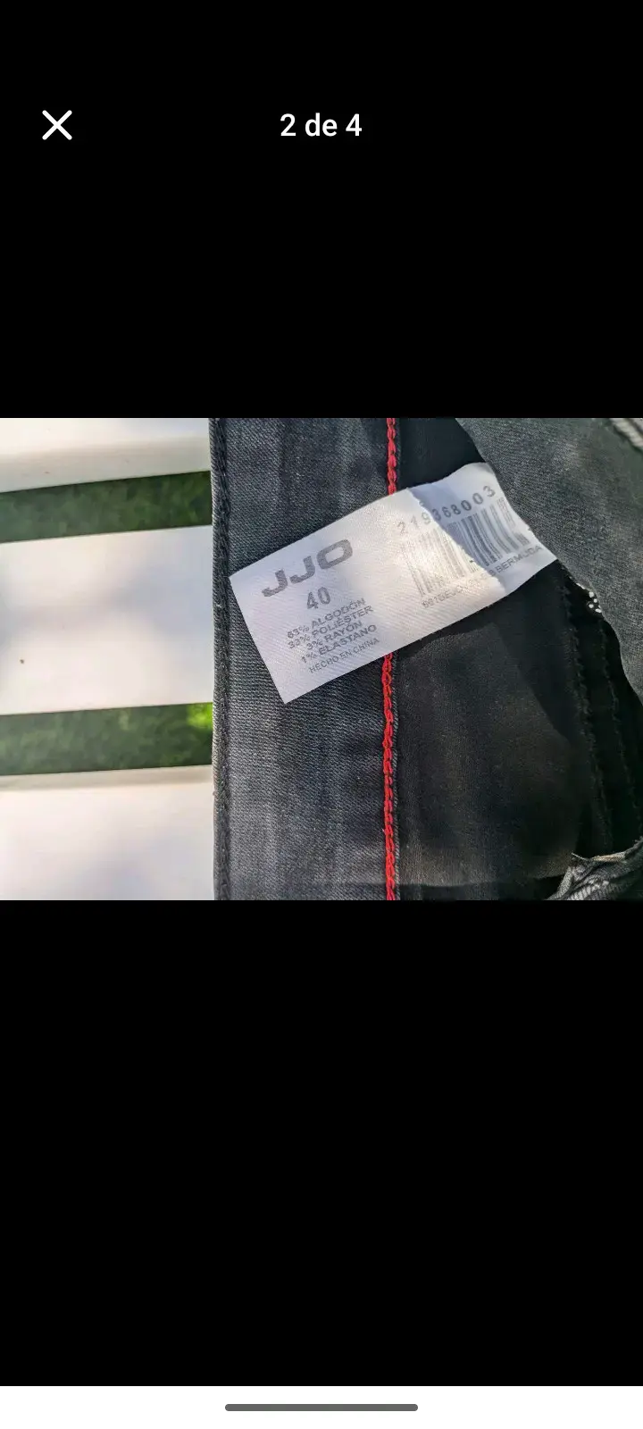Bermudas de mezclilla negras para hombre - 2