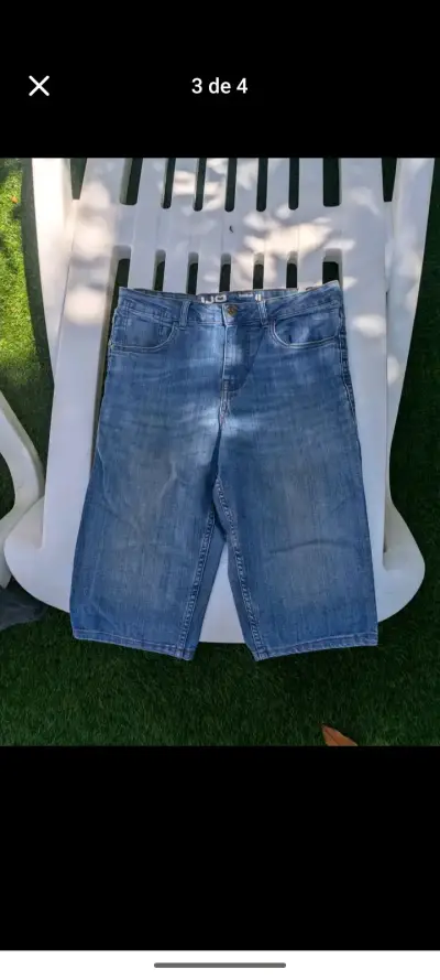 Bermudas de mezclilla negras para hombre - miniatura 4