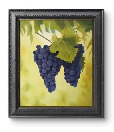 Cuadro decorativo de uvas. Oleo sobre tela. - miniatura 1