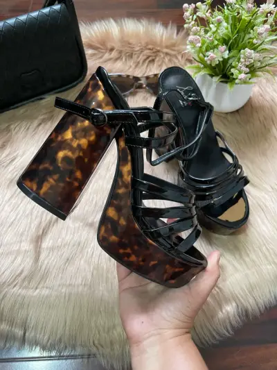 Sandalias de tacón alto animal print - miniatura 1