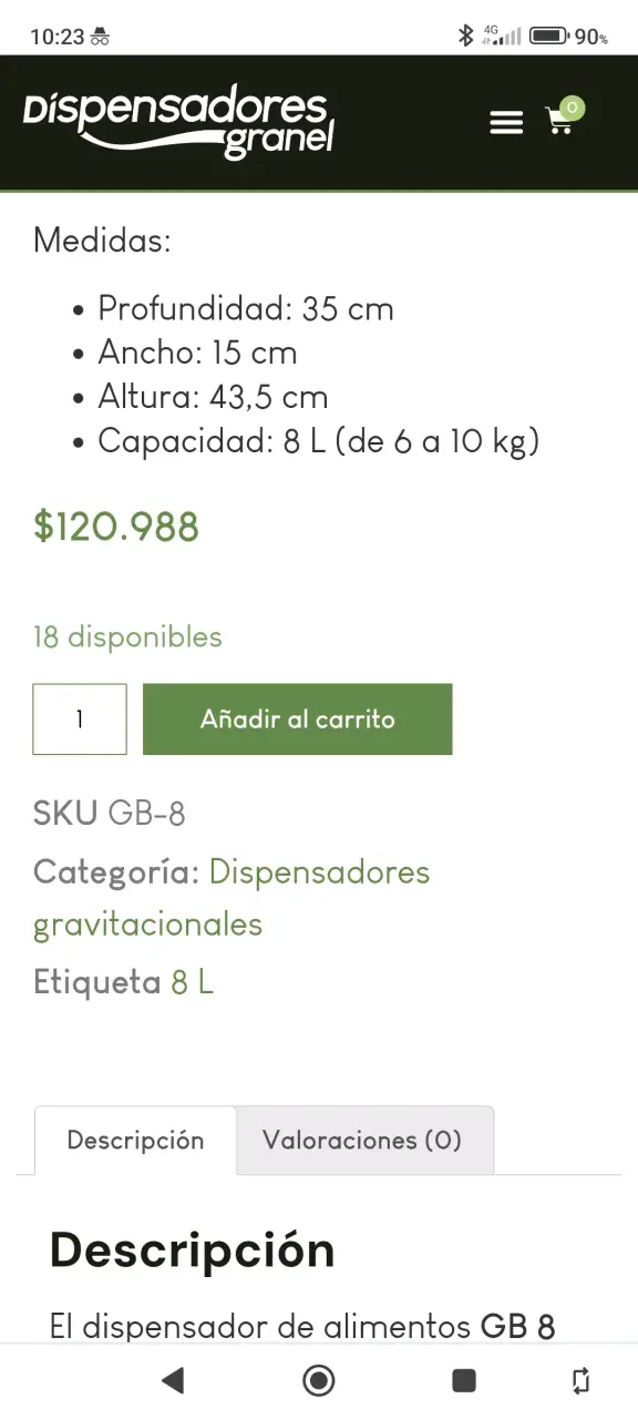 NUEVO Dispensador de cereales 6L con mango - 6