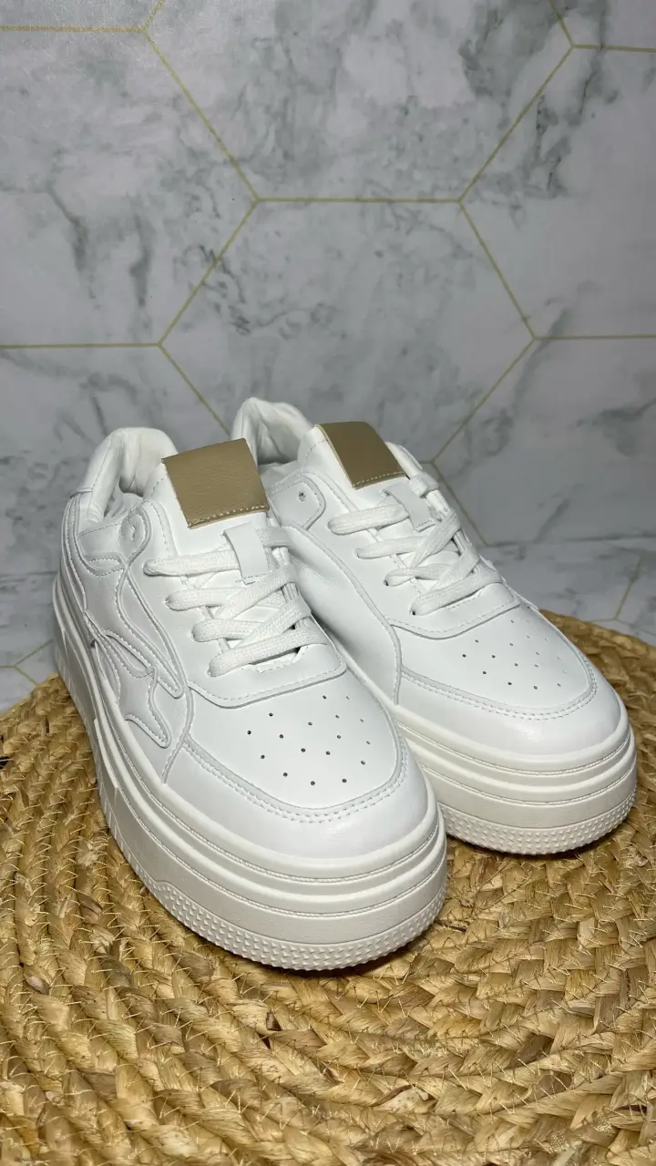 Zapatillas deportivas blancas con plataforma - 2