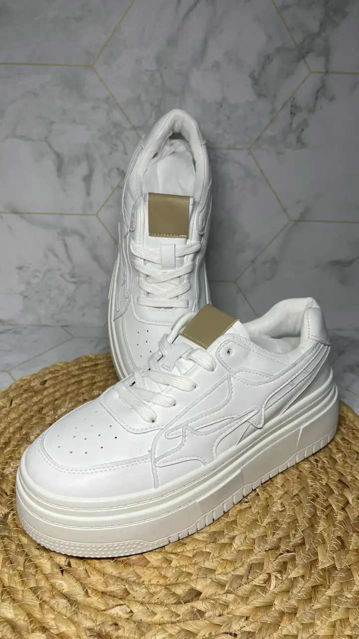 Zapatillas deportivas blancas con plataforma - 4