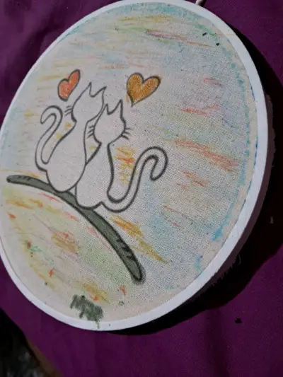 Decoración de pared con gatos y corazones - miniatura 4