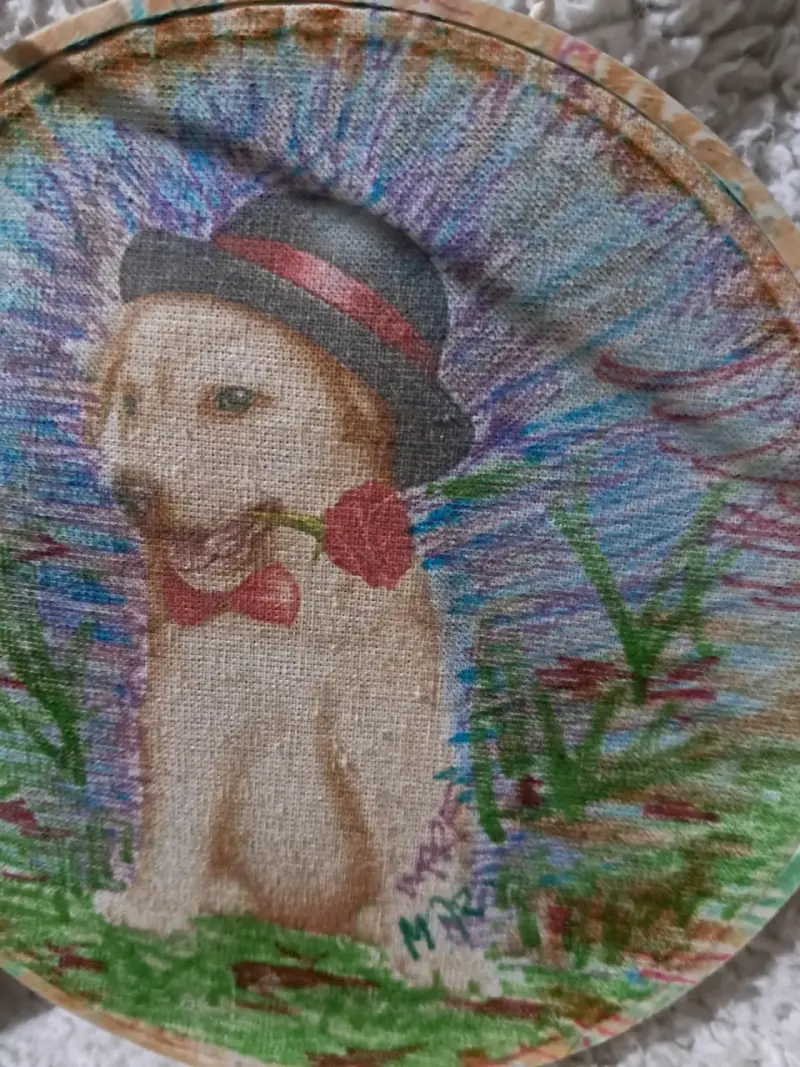Cuadro de perro con sombrero - 1