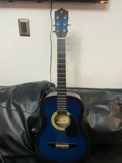 Guitarra acústica azul de 6 cuerdas marca palmer - miniatura 1