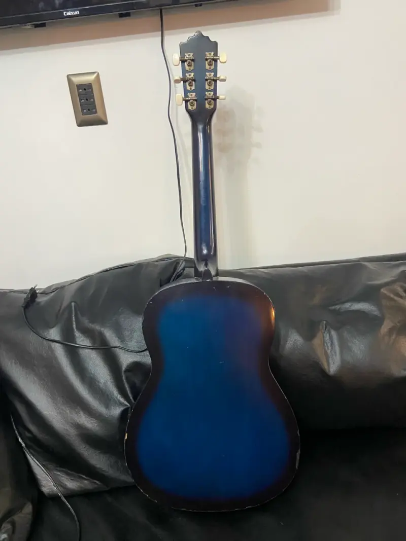 Guitarra acústica azul de 6 cuerdas marca palmer - 2
