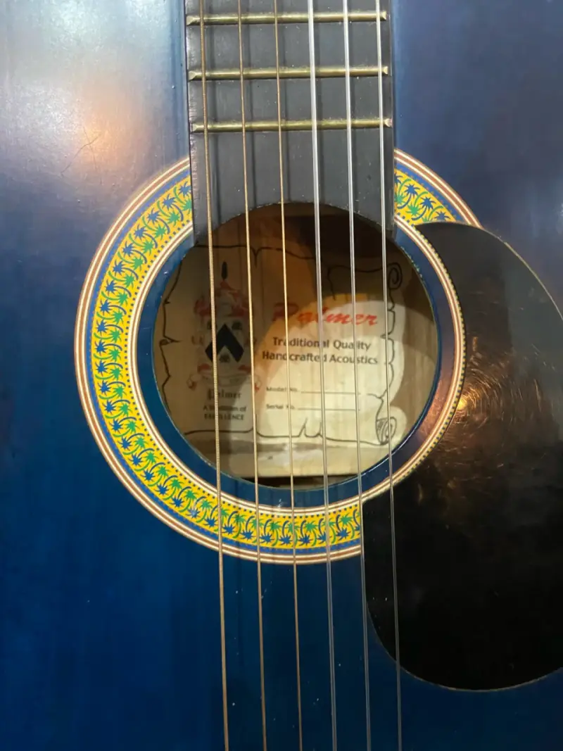 Guitarra acústica azul de 6 cuerdas marca palmer - 3