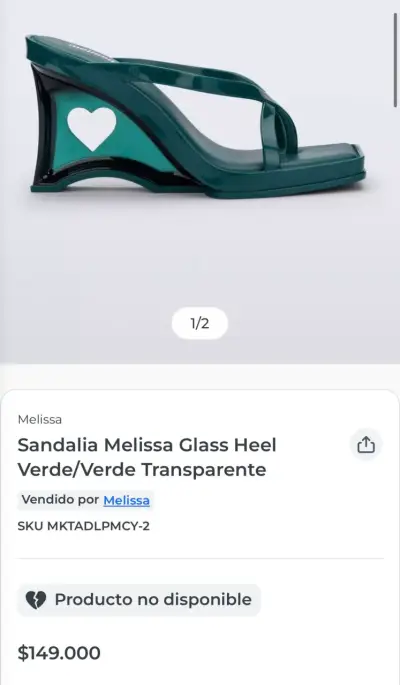 Sandalias rojas Melissa Glass Heels - miniatura 4