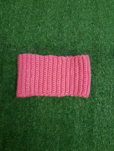 Cuello tejido a crochet color rosa - miniatura 1