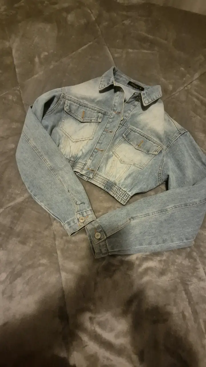 Chaqueta corta de mezclilla azul claro - 1