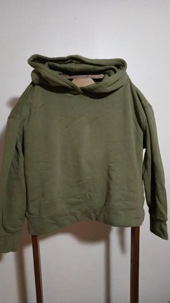 Polerón verde oliva con capucha unisex - 1