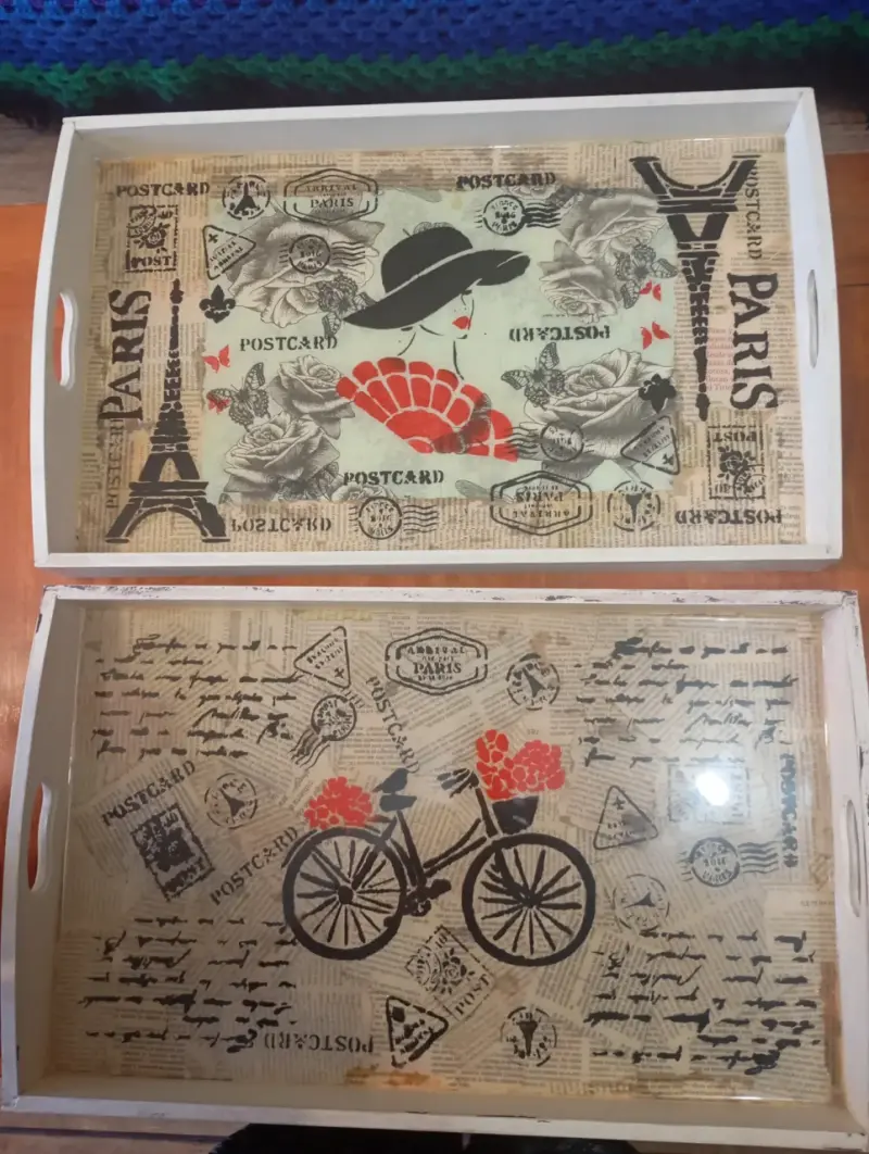Set de bandejas decorativas estilo vintage