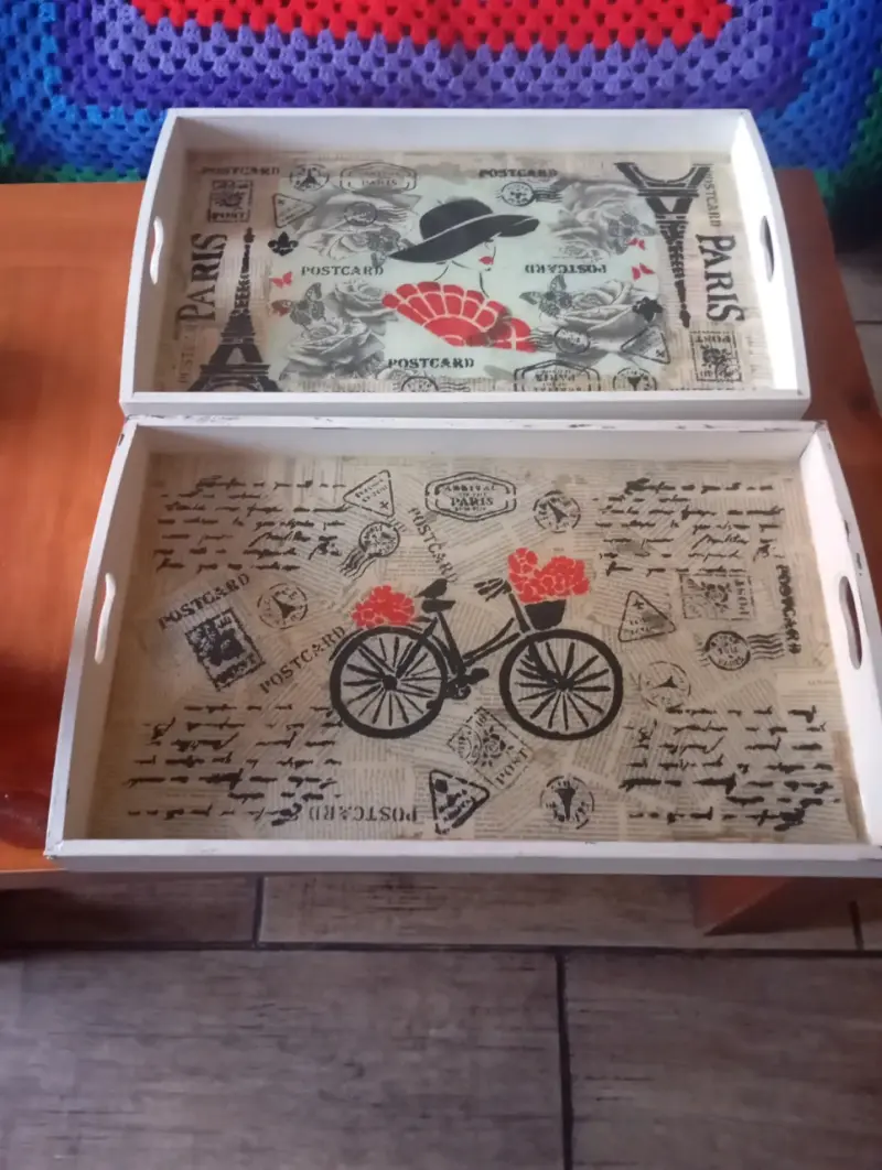 Set de bandejas decorativas estilo vintage - 5