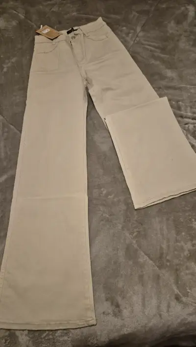 Jeans beige estilo casual Mirame recto - miniatura 2