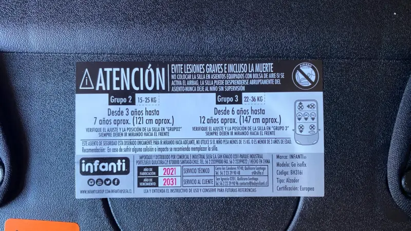 Silla de auto Infanti negra para niños - 6