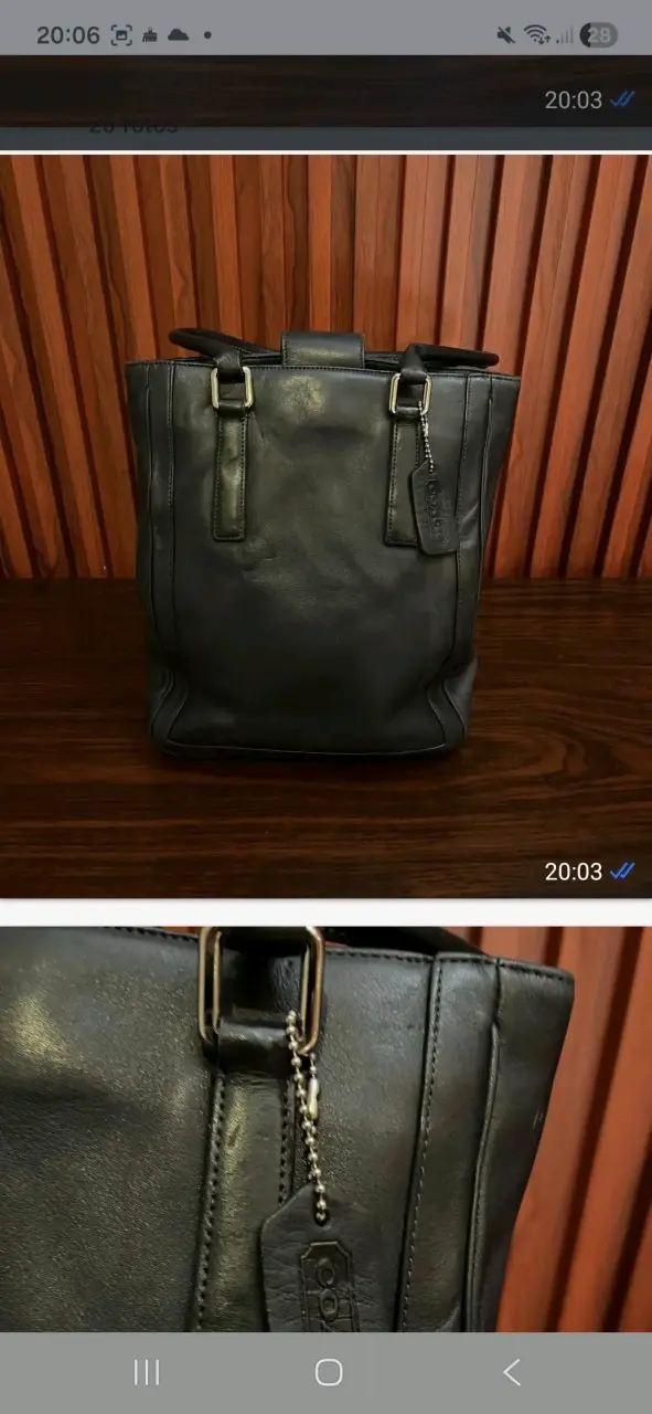 Bolso de cuero negro Coach elegante