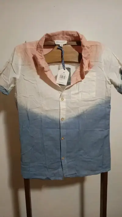 Camisa degradada de lino para hombre - miniatura 1