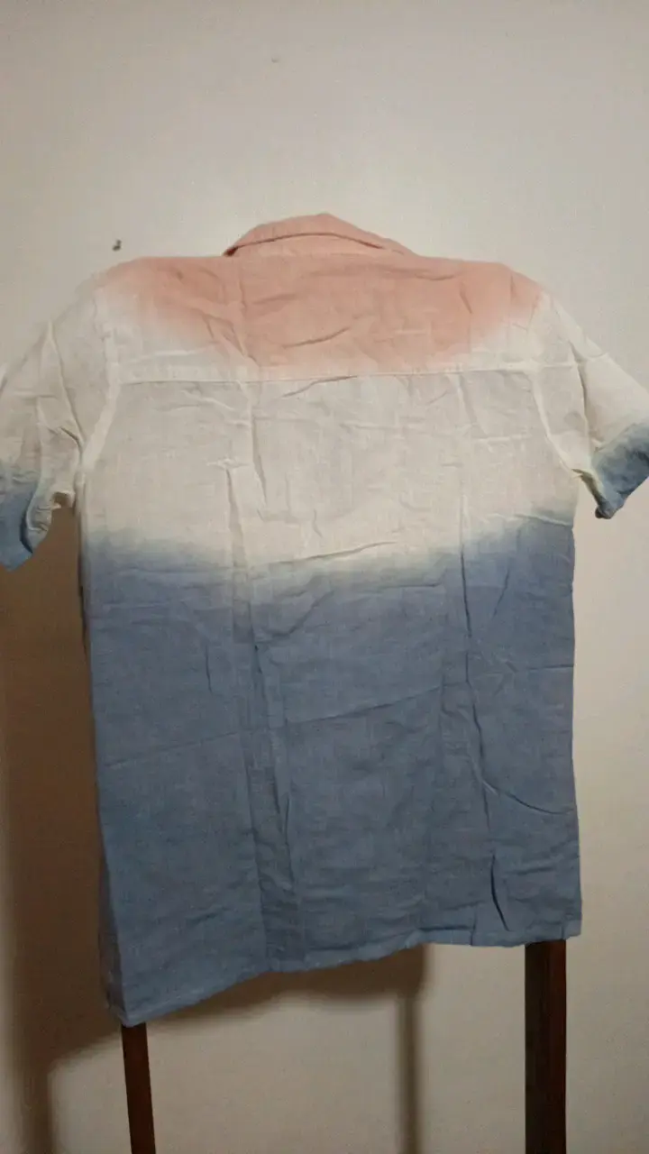 Camisa degradada de lino para hombre - 3