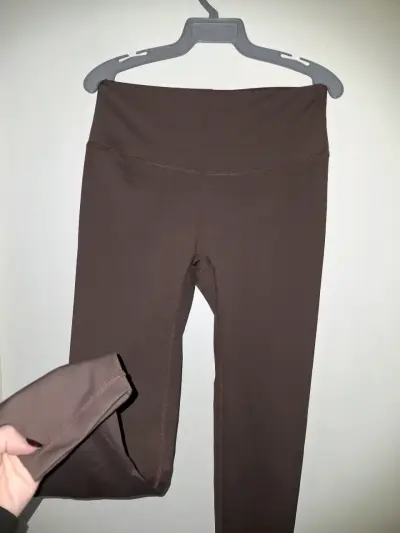 Leggings marrones de cintura alta talla m - miniatura 1