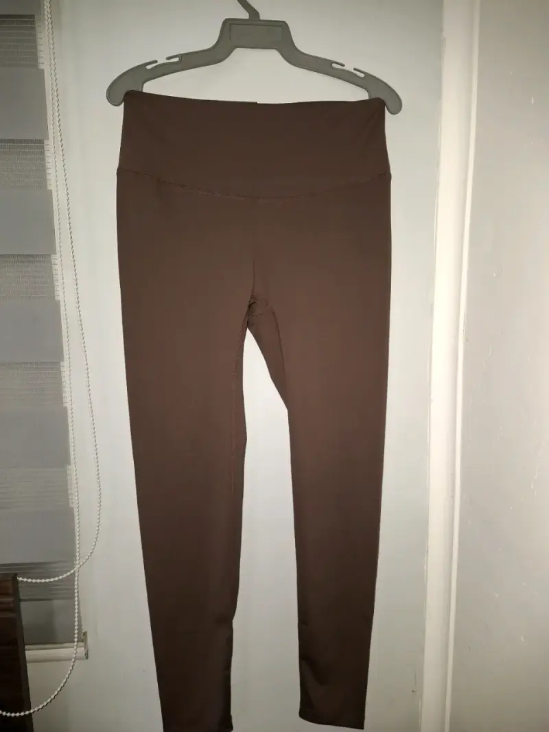 Leggings marrones de cintura alta talla m - 2