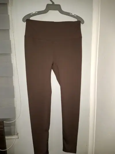 Leggings marrones de cintura alta talla m - miniatura 2