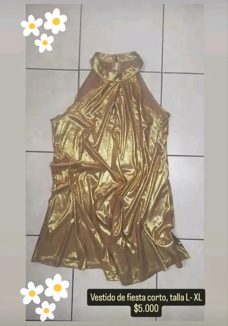 Vestido de fiesta dorado talla L-XL