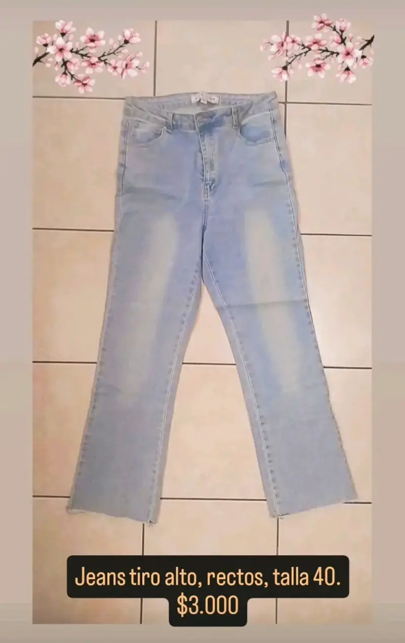 Jeans tiro alto rectos talla 40