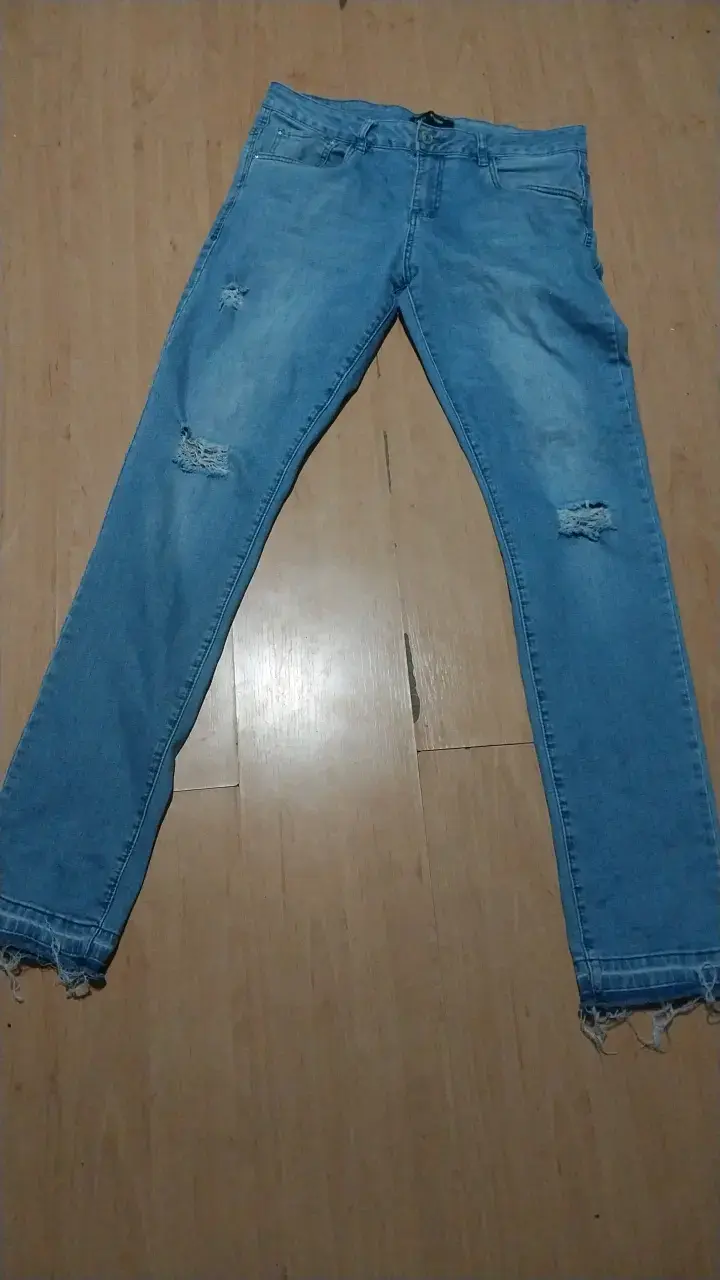 Jeans desgastados azul claro para hombre - 1
