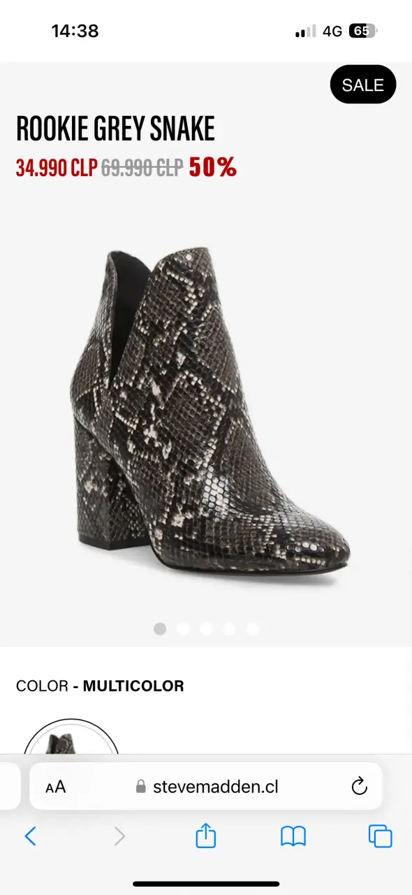 Botines Steve Madden Rookie Grey Snake - 1