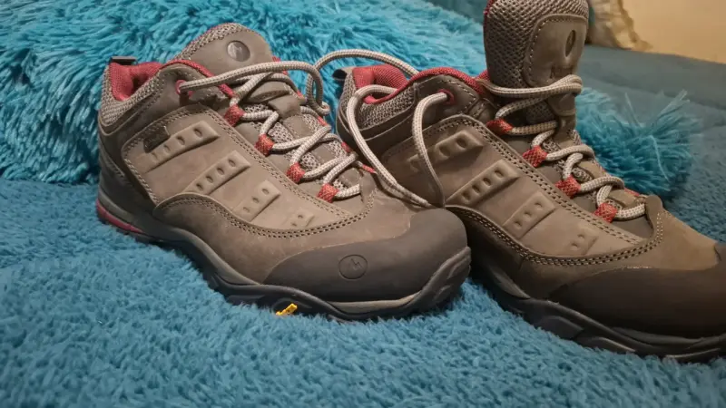 Zapatillas de senderismo impermeables gris y rojo - 1