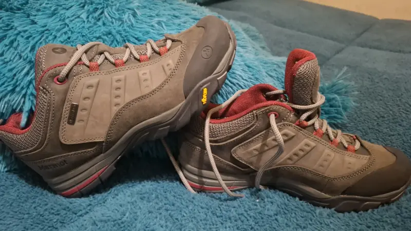 Zapatillas de senderismo impermeables gris y rojo - 2