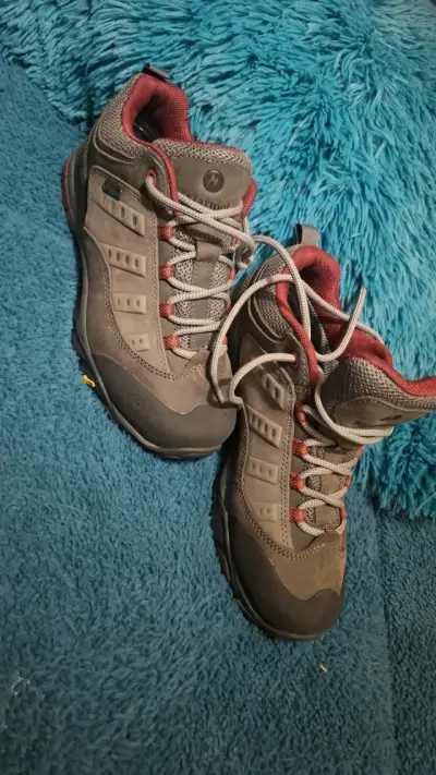 Zapatillas de senderismo impermeables gris y rojo - miniatura 4