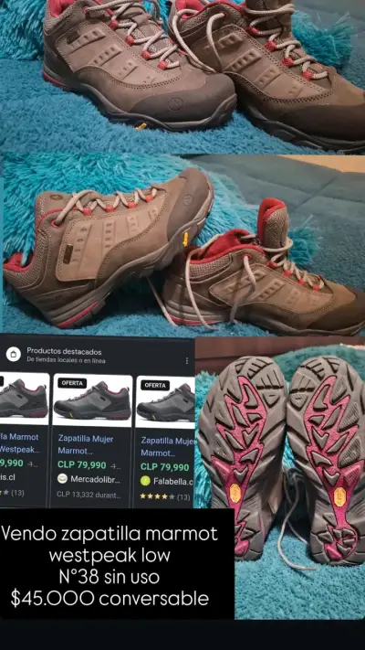 Zapatillas de senderismo impermeables gris y rojo - miniatura 5