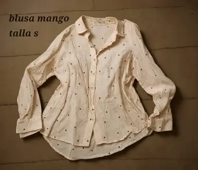 Blusa blanca mango con estampado de corazones - miniatura 3