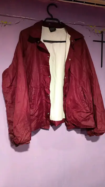 Chaqueta de abrigo burdeos con forro - miniatura 1