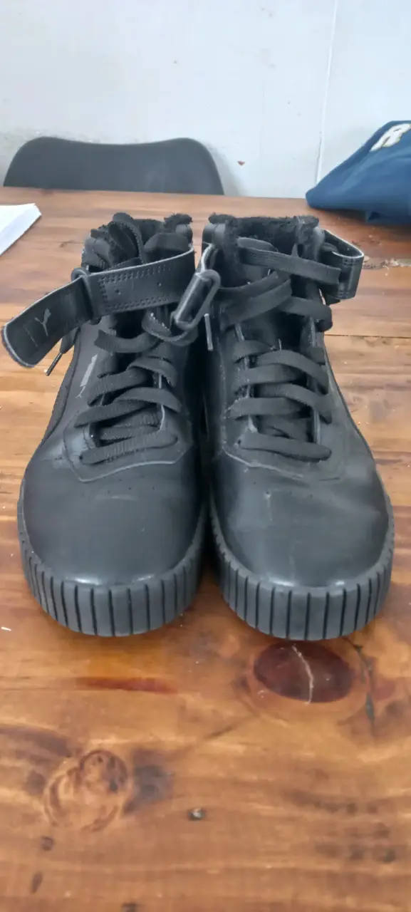 Zapatillas negras Puma de cuero - 2