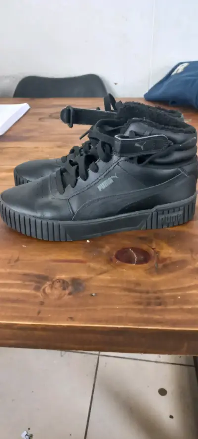 Zapatillas negras Puma de cuero - miniatura 3