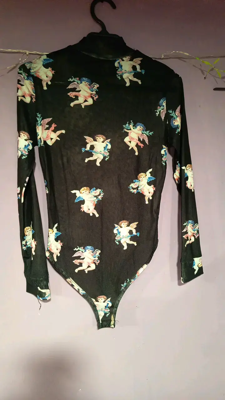 Body negro con estampado de ángeles - 2