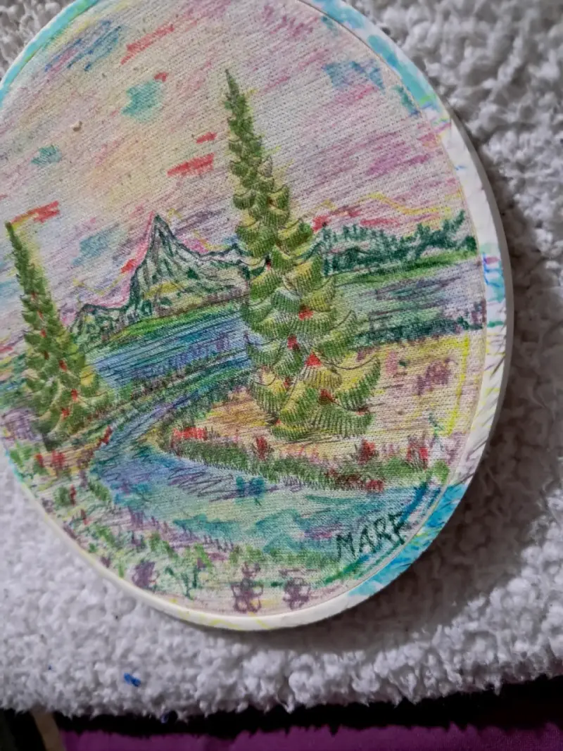 ⁰ con paisaje pintado a mano MÁRF - 1