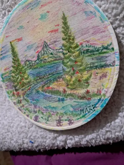 ⁰ con paisaje pintado a mano MÁRF - miniatura 2