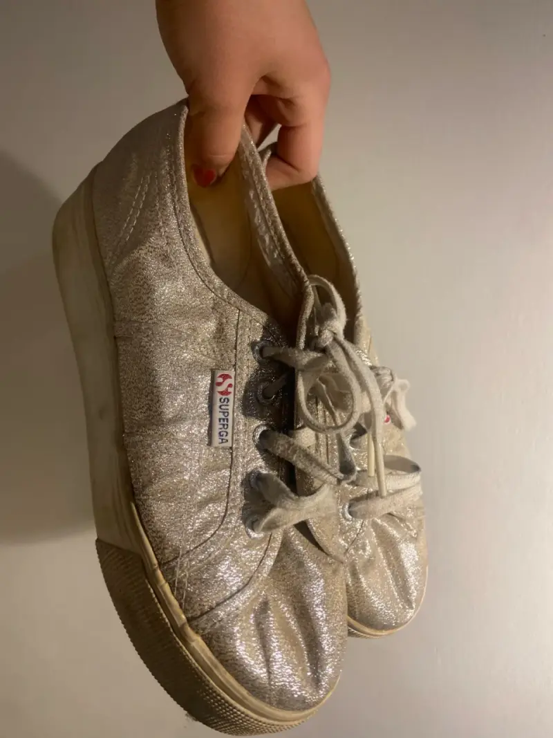 Zapatillas Superga plateadas brillantes - 1