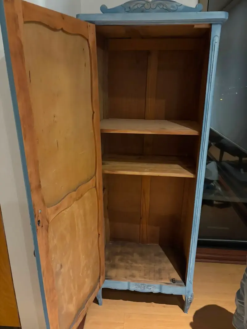 Armario vintage de madera azul - 2