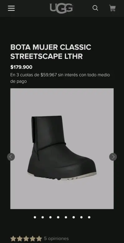 Botas mujer UGG Classic Streetscape negras - miniatura 1