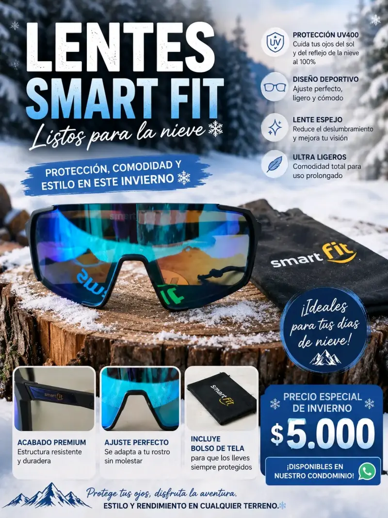 Lentes Smart Fit para nieve con protección UV400