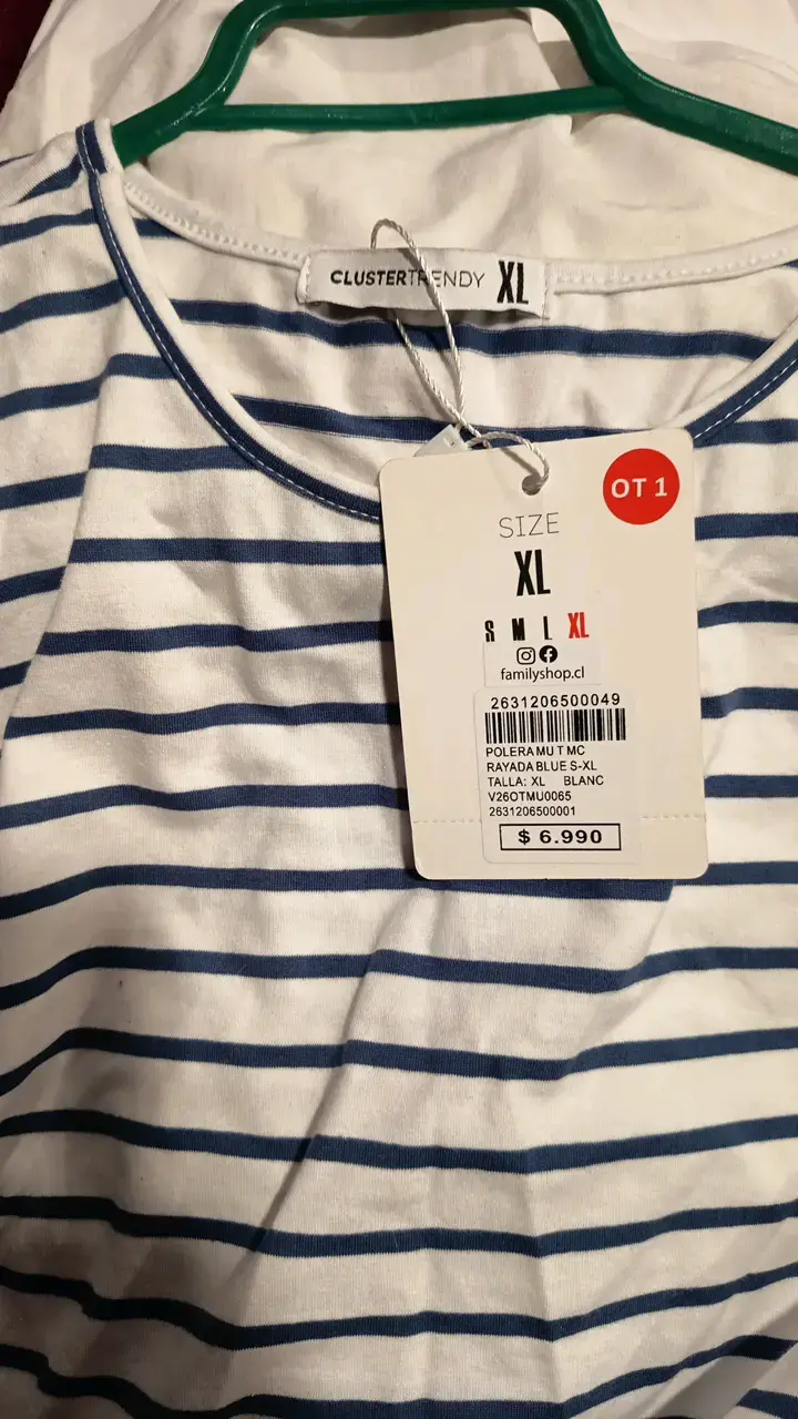 Polera rayada blanca y azul XL - 4
