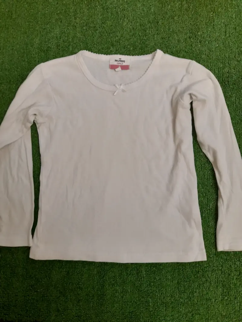 Camiseta blanca de manga larga para niña - 1