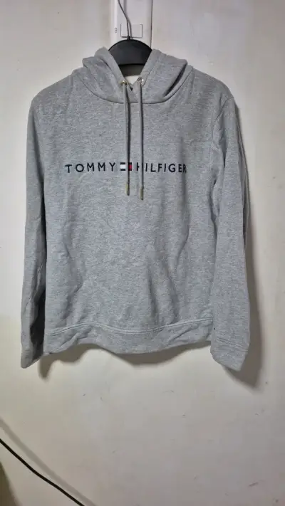 Polerón Tommy Hilfiger gris con capucha - miniatura 1